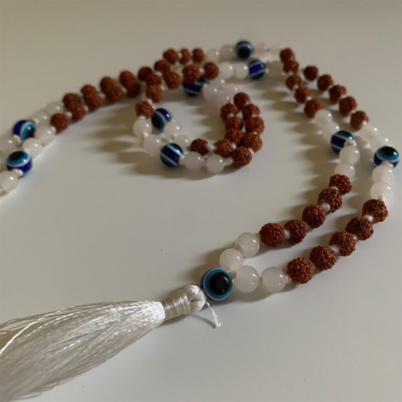 Rudraksha de l'œil turc - Pierre de lune blanche – Image 2