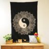 Tapisserie - Mandala Yin Yang (noir et blanc)