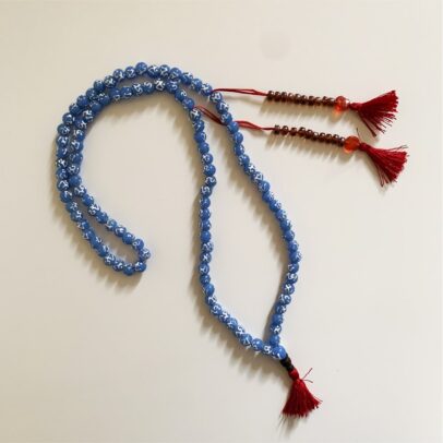 Mala tibétain - Verre Ohm (Bleu)