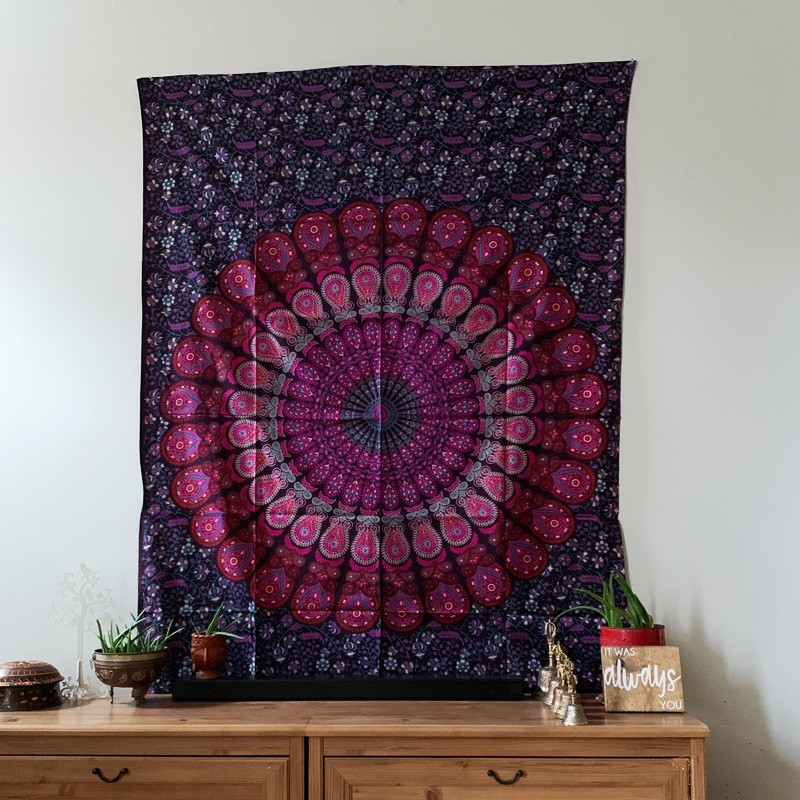 Mandala Tapestry - Mystic Garden (Purple)
