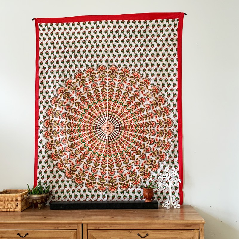 Mandala Tapestry - Inner Light (Red)