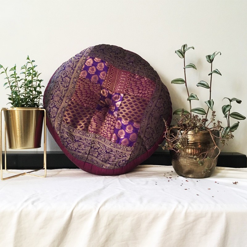 Meditation Cushion - Round Purple