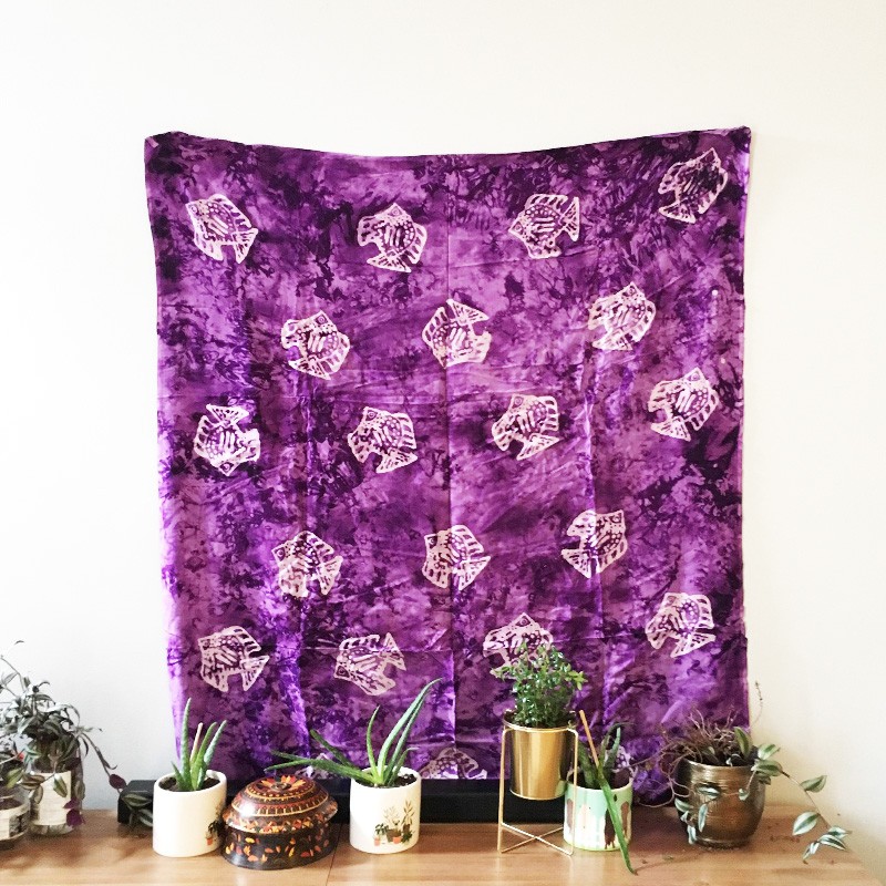 Batik 2-in-1 Printed Textile - Tropical Fish (Purple)