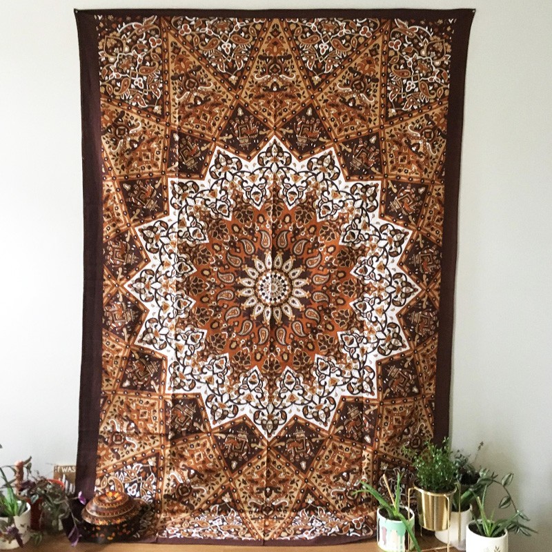Mandala Tapestry - Stained Glass (Brown)