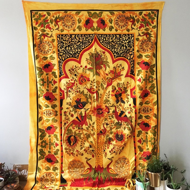 Tapestry - Temple Tree of Life (Yellow)