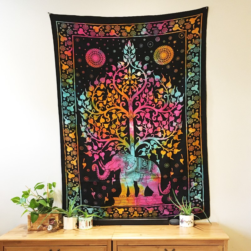 Tapestry - Elephant Tree of Life (Tie-Dye)